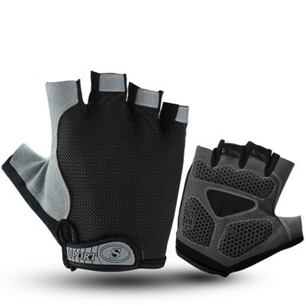 Велоперчатки без пальців Rogtoy з гелевими вставками M Black (PH050378) - зображення 2