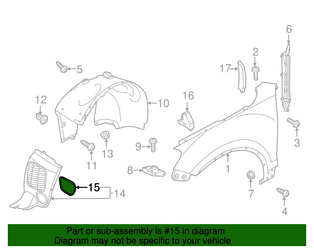 Оригинальная заглушка подкрылка Volkswagen Touareg 2010-2018 правая VAG 7P6805414 - изображение 2
