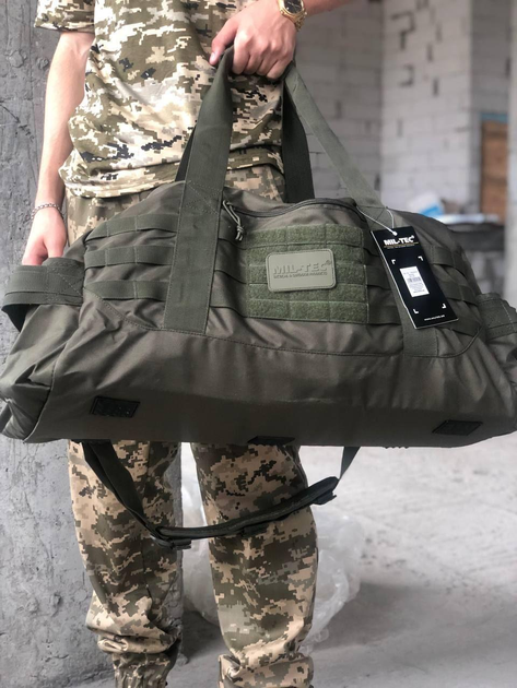 Универсальная тактическая военная сумка MIL-TEC® US Combat Parachute Cargo Medium 54 л, ОРИГИНАЛ, олива - изображение 2
