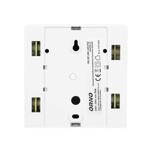 Звонок QUARTO AC 2 тоновый снежно-белый 230V OR-DP-MR-149/PW ORNO - Фото 4 Звонок QUARTO AC 2 тоновый снежно-белый 230V OR-DP-MR-149/PW ORNO - изображение 4