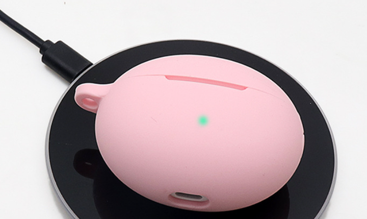 Чохол-накладка DK Silicone Candy Friendly з карабіном для Huawei FreeBuds 4i (pink) - Фото 4 Чохол-накладка DK Silicone Candy Friendly з карабіном для Huawei FreeBuds 4i (pink) - зображення 4