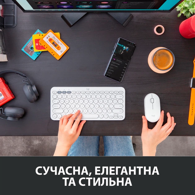 Миша Logitech M350 Wireless White (910-005716) - Фото 4 Миша Logitech M350 Wireless White (910-005716) - зображення 4