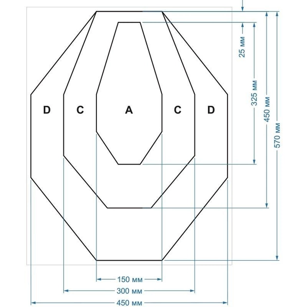 Мішень МКПС (100%) 45х57 см DU-GARA (Targ-0017) - зображення 2