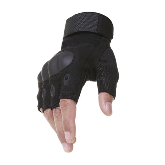 Тактические перчатки беспалые Oakley черные размер М (11689) - изображение 1