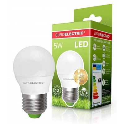 Лампочка EUROELECTRIC LED G45 5W E27 4000K 220V (LED-G45-05274(EE)) - зображення 2