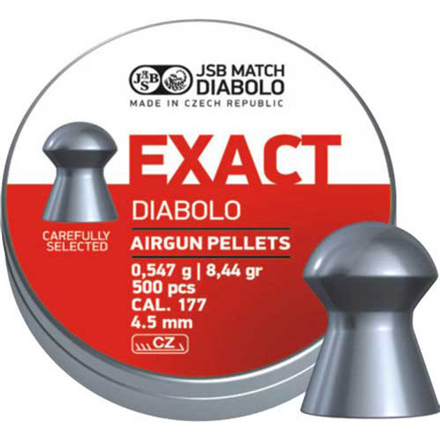 Кулі пневматичні JSB Diablo Exact 4,51 мм 0,547 г 500 шт/уп (546236-500) - зображення 1