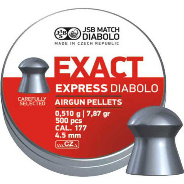Кулі пневматичні JSB Diablo Exact Express 4,52 мм 0,510 г 500 шт/уп (546257-500) - зображення 1