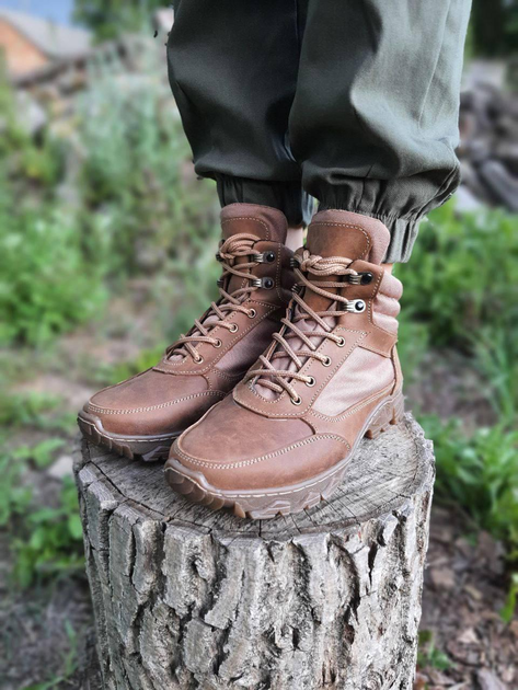 Тактические мужские ботинки с трековой подошвой коричневые размер 45 - изображение 2