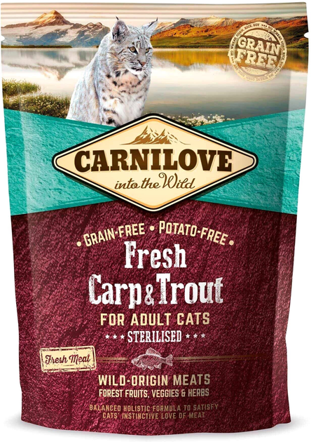 Сухой корм для стерилизованных кошек Carnilove Fresh с карпом и форелью ...