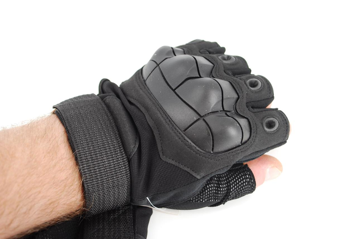 Тактичні рукавички без пальців 9067_XL_Black - зображення 2