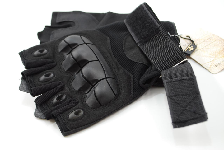 Тактичні рукавички без пальців 9050_XL_Black - зображення 1