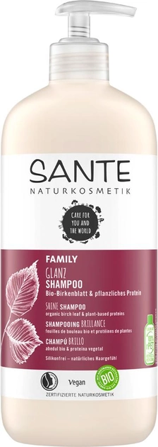 Био-шампунь Sante Растительные протеины и Березовые листья для блеска волос 500 мл (4025089085065) 