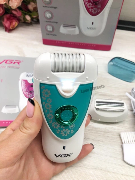 Женский эпилятор электробритва 2 в 1 VGR V-722 с подсветкой и двумя ...