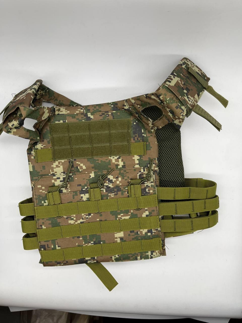 Жилет тактический плитоноска MOLLE А54 JPC зеленый пиксель военная армейская - изображение 2