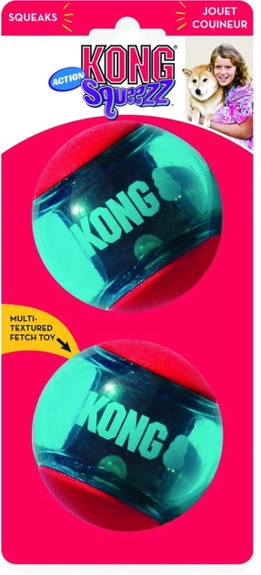 Іграшка Kong Squeezz Action Ball м'яч-пищалка для собак середніх і великих порід L 2 шт (35585464022) - зображення 2