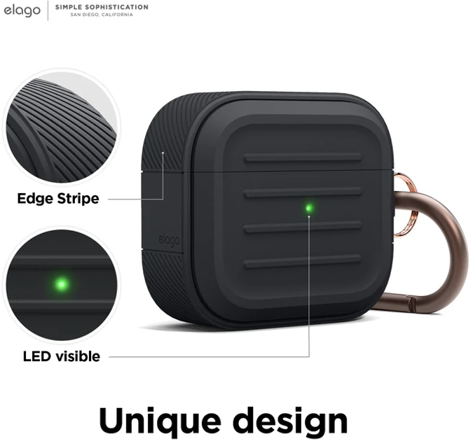 Чехол Elago Armor Case for Airpods 3rd Gen Black (EAP3AM-BK) – фото ...