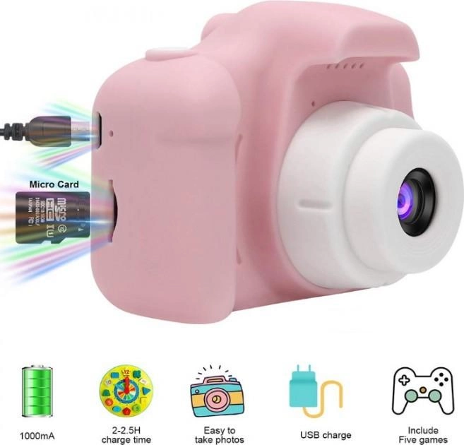 Цифровой детский фотоаппарат GM14 Розовый - изображение 5