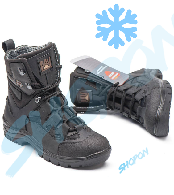 Берці зимові черевики тактичні чоловічі, туфлі тактичні чоловічі берці зимові, натуральна шкіра, розмір 37, Bounce ar. YU-UL-2037, колір чорний - зображення 2