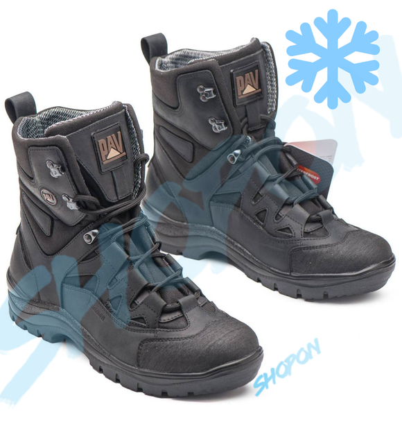 Берці зимові черевики тактичні чоловічі, туфлі тактичні чоловічі берці зимові, натуральна шкіра, розмір 47, Bounce ar. YU-UL-2047, колір чорний - зображення 1