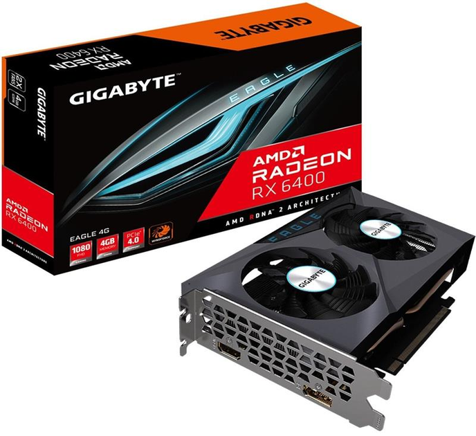 Видеокарта AMD Radeon RX 6400 4GB GDDR6 Eagle Gigabyte (GV-R64EAGLE-4GD ...