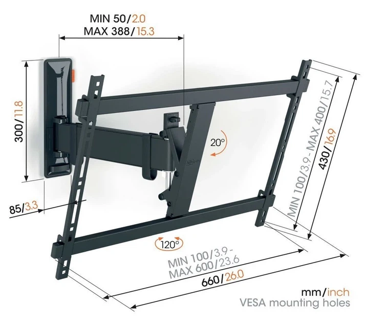 Кріплення Vogels TVM 3623 Black (6816011) - изображение 14