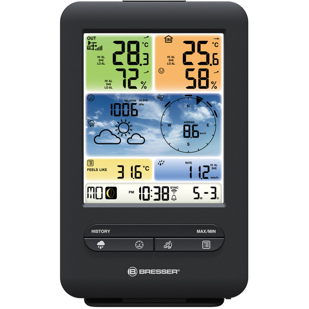 Метеостанція Bresser Weather Center 5-in-1 V WIFI Professional colour (7002585) - изображение 4