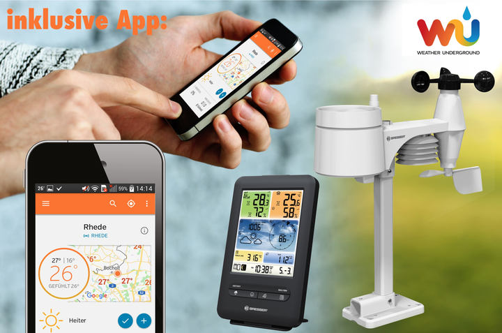 Метеостанція Bresser Weather Center 5-in-1 V WIFI Professional colour (7002585) - изображение 2