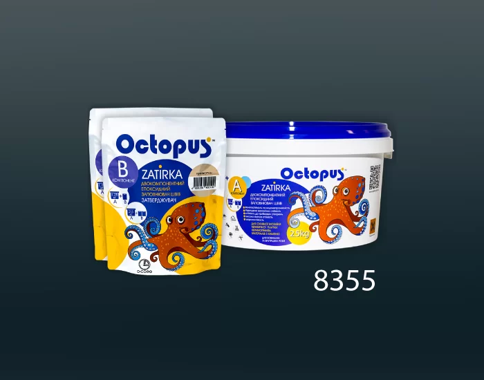 Затирка для плитки и мозаики Octopus Zatirka цвет 8355 эпоксидная 2,5 кг - Фото 2 Затирка для плитки и мозаики Octopus Zatirka цвет 8355 эпоксидная 2,5 кг - изображение 2