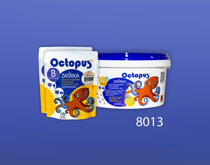 Затирка для плитки и мозаики Octopus Zatirka цвет 8013 эпоксидная 2,5 кг - Фото 2 Затирка для плитки и мозаики Octopus Zatirka цвет 8013 эпоксидная 2,5 кг - изображение 2