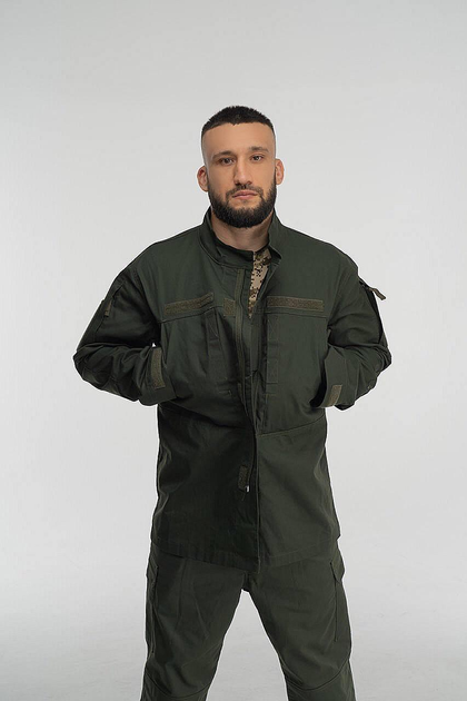 Тактическая военная форма комплект костюм, ( Куртка + Штаны ), Камуфляж " Олива ", Размер: XXXL - изображение 1