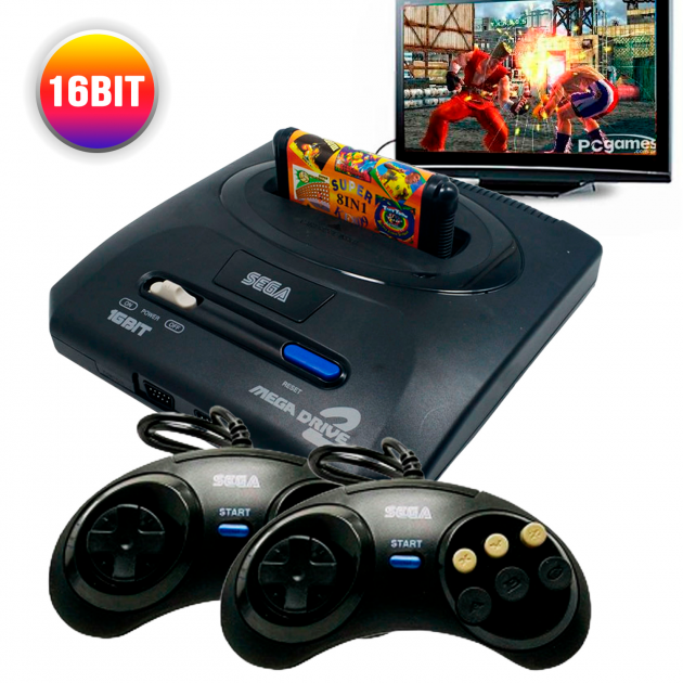 Игровая приставка портативная 5игр SEGA Mega Drive 2 16 Bit приставка ...