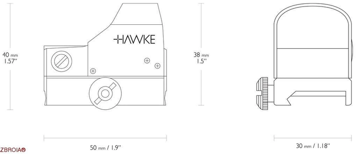 Коллиматорный прицел Hawke Reflex Sight 1х25 5MOA Weaver - изображение 2
