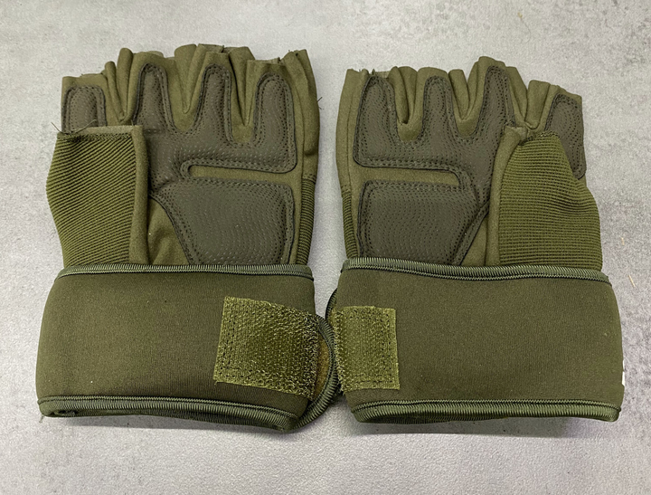 Перчатки тактические Безпальцеві Schiek, США, оливковый цвет, размер L - изображение 2