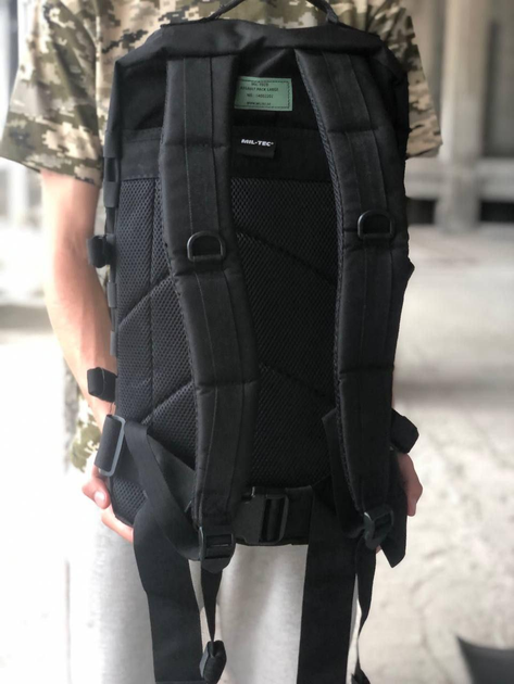 Військовий тактичний штурмовий рюкзак MIL-TEC із Німеччини чорний на 36 літрів для військових ЗСУ - зображення 2