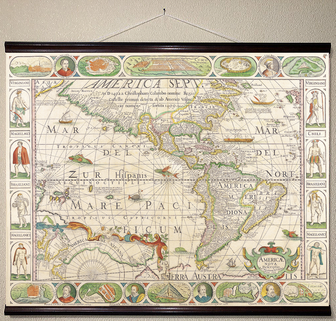 Старовинна карта Artel Америки 1650 72 x 90 см (Old_Map_220809_01 ...