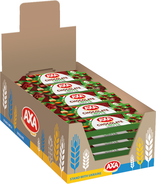Акція на Упаковка зернових батончиків AXA з молочним шоколадом і горіхами 25 г x 24 шт. від Rozetka