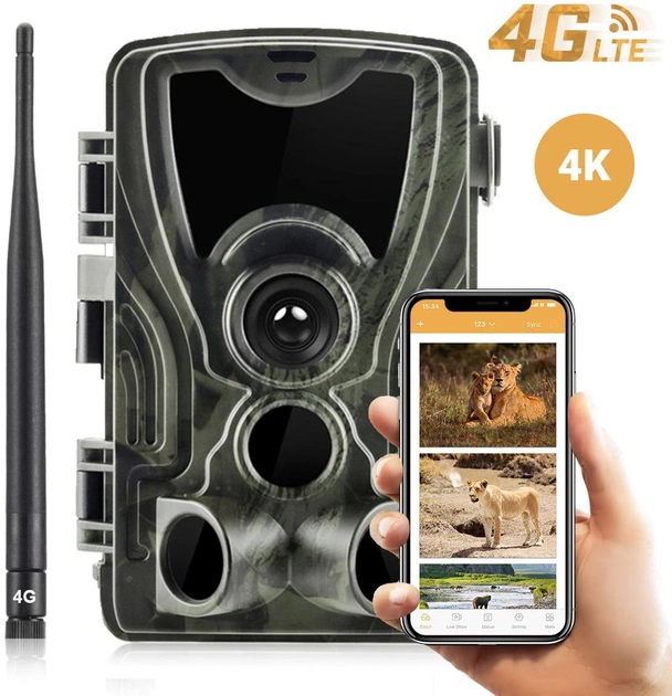 4G / APP Фотоловушка, камера для охоты Suntek HC-801Pro, 4K, 30Мп фото, с live приложением iOS / Android - изображение 1
