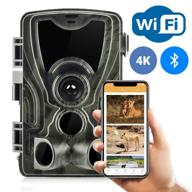 Фотоловушка, охотничья WiFi камера Suntek WiFi801pro, 4K, 30Мп, с приложением iOS / Android - изображение 1