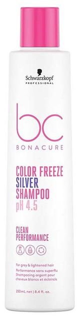 Акція на Шампунь Schwarzkopf Professional BC Bonacur Color Freeze Silver для нейтралізації небажаної жовтизни волосся 250 мл від Rozetka