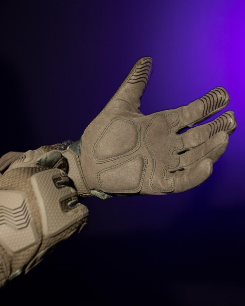 Тактические перчатки с пальцами BEZET Protective M хаки - изображение 2