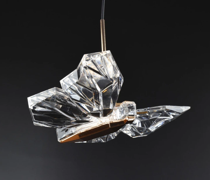 Люстра стельова LED H008/1-gd Золото 25-110х15х25 см. - зображення 2