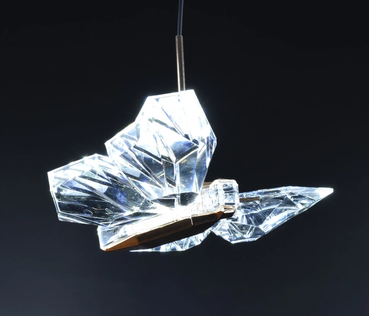 Люстра стельова LED H008/1-gd Золото 25-110х15х25 см. - зображення 4