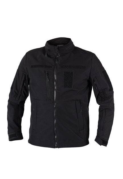 Куртка тактическая на молнии с капюшоном soft shell M garpun black - изображение 2