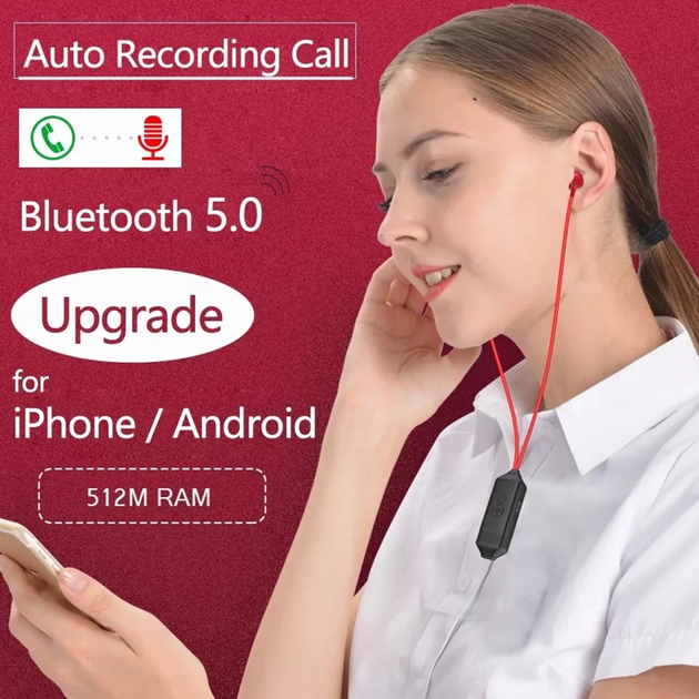 Bluetooth диктофон для записи телефонных разговоров - гарнитура ...