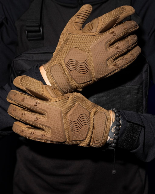 Тактические перчатки с пальцами BEZET Protective M песочные - зображення 1
