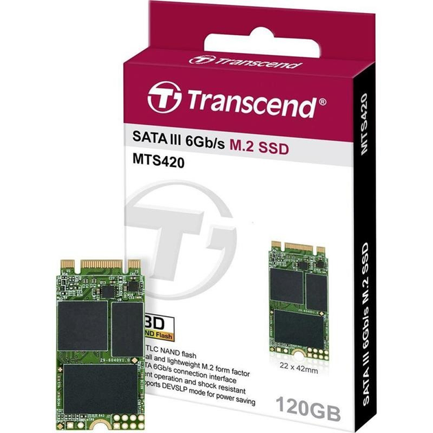 Накопичувач Transcend MTS420S 120GB M.2 2242 SATAIII 3D TLC (TS120GMTS420S) bulk - изображение 3