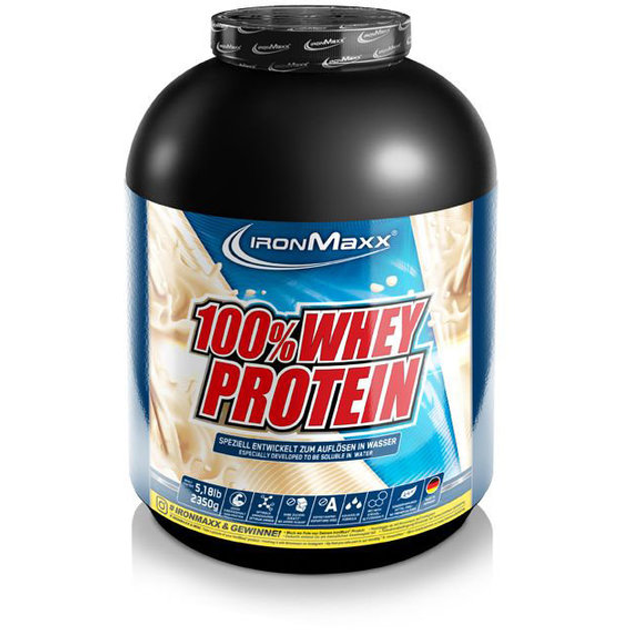 Протеин IronMaxx 100% Whey Protein 2350 g (банка) /47 servings/ Latte ...