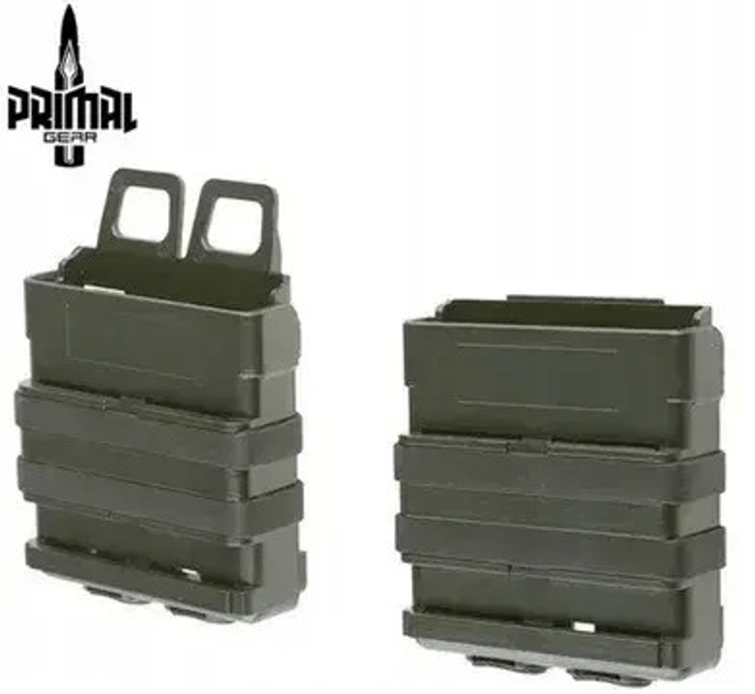 Двойная сумка для магазинов 7,62 AK M14 MOLLE Primal OLIVE - изображение 1