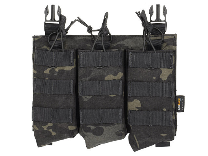 Тройная подсумка для магазинов АК74/АКМ-Multicam black, 8FIELDS PREMIUM - изображение 1