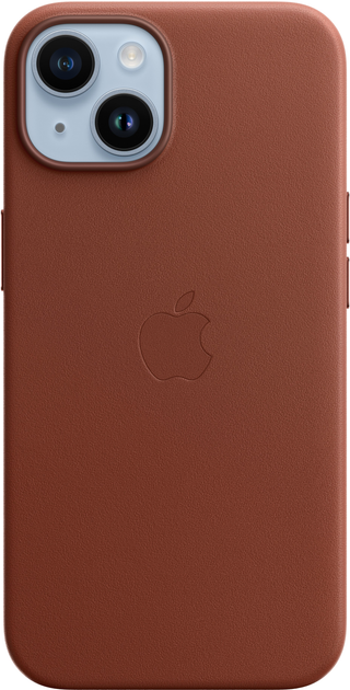 Акція на Панель Apple MagSafe Leather Case для Apple iPhone 14 Umber (MPP73ZE/A) від Rozetka